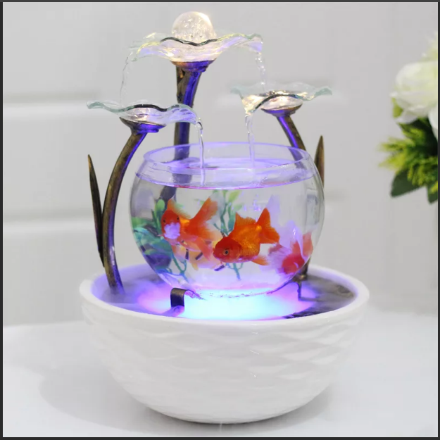 декоративный фонтанчик с аквариумом