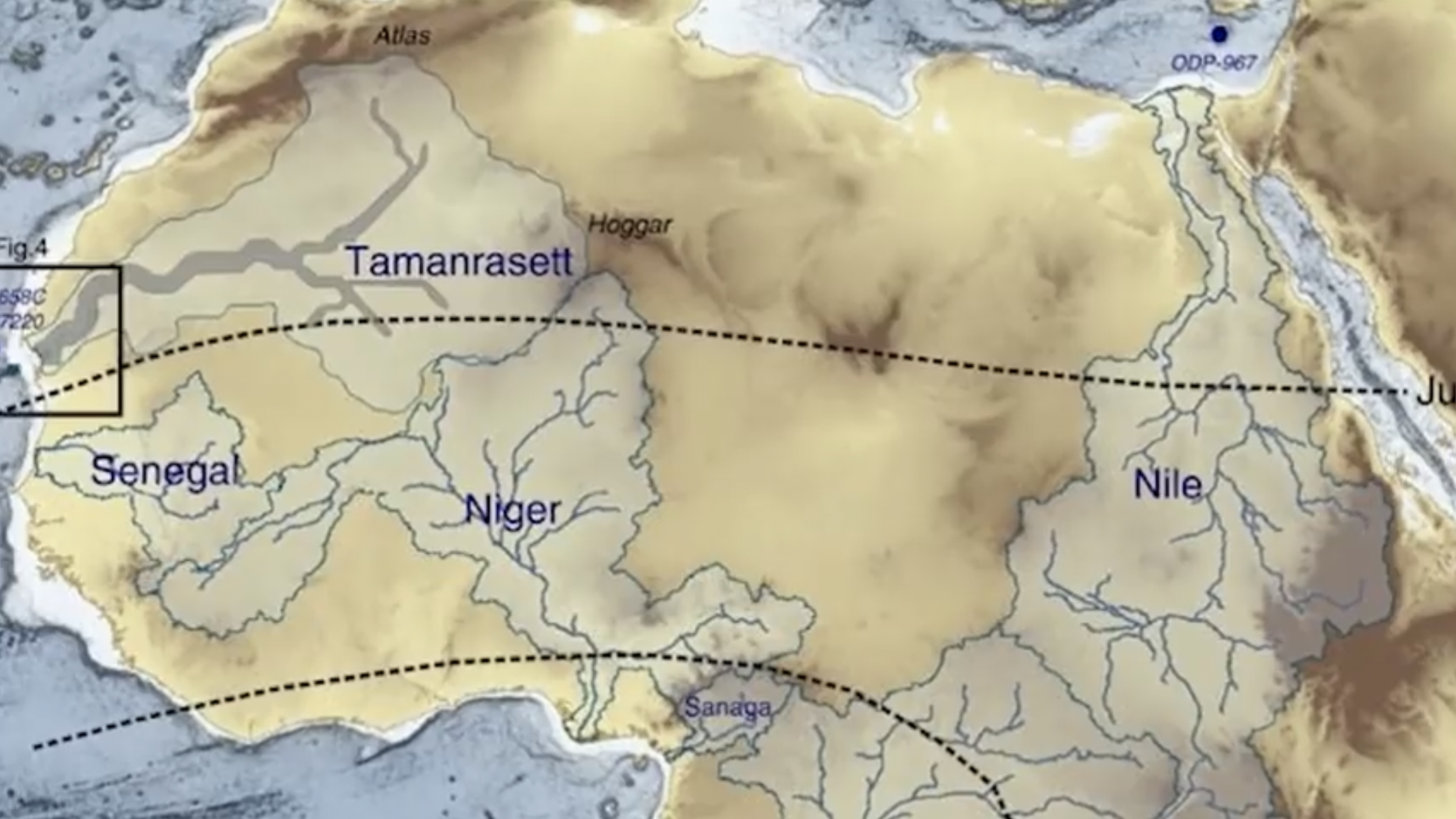 Карта древней Сахары