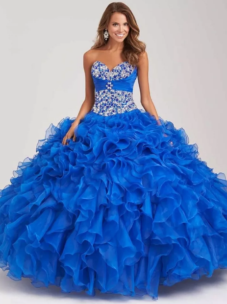 синее свадебное платье