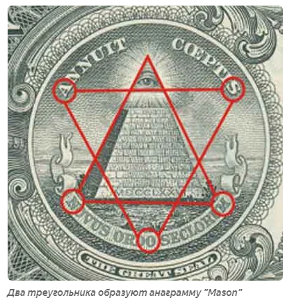 символы на купюре 1 доллар США слово масон