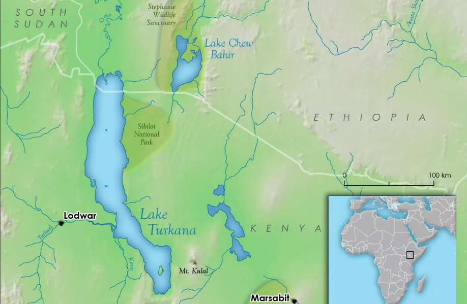 карта озеро Рудольф, Туркана Кения